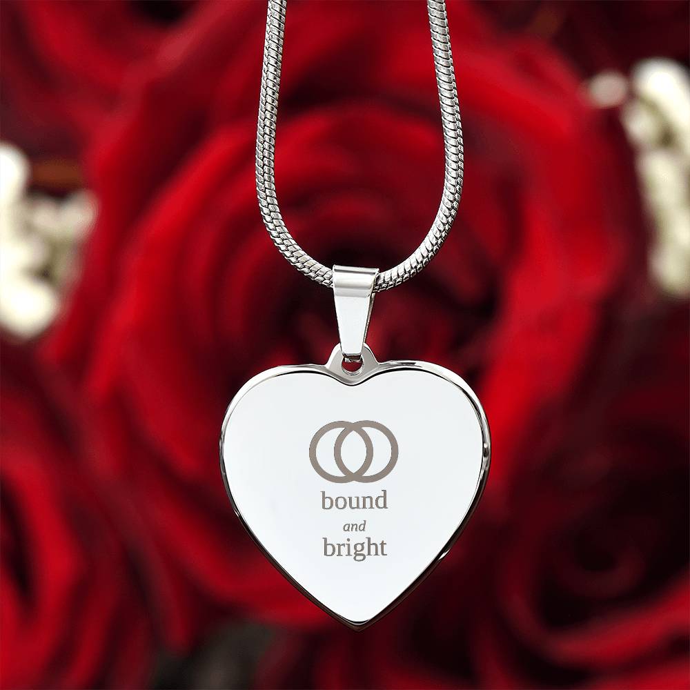 Personalised Engraved Heart Necklace — Bound and Bright Signature Heart, Silver or 18K Gold