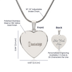 Personalised Engraved Heart Necklace — Bound and Bright Signature Heart, Silver or 18K Gold