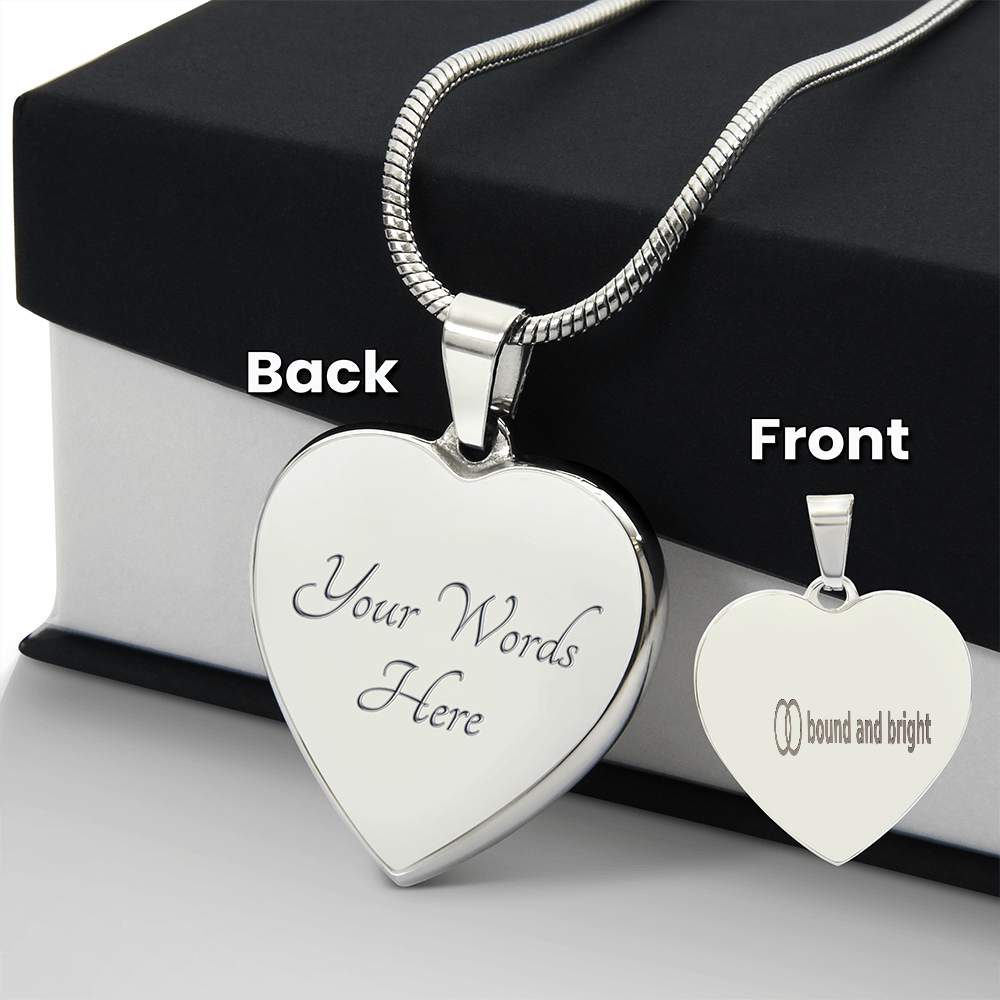 Personalised Engraved Heart Necklace — Bound and Bright Signature Heart, Silver or 18K Gold
