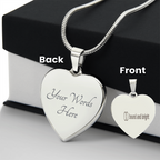 Personalised Engraved Heart Necklace — Bound and Bright Signature Heart, Silver or 18K Gold