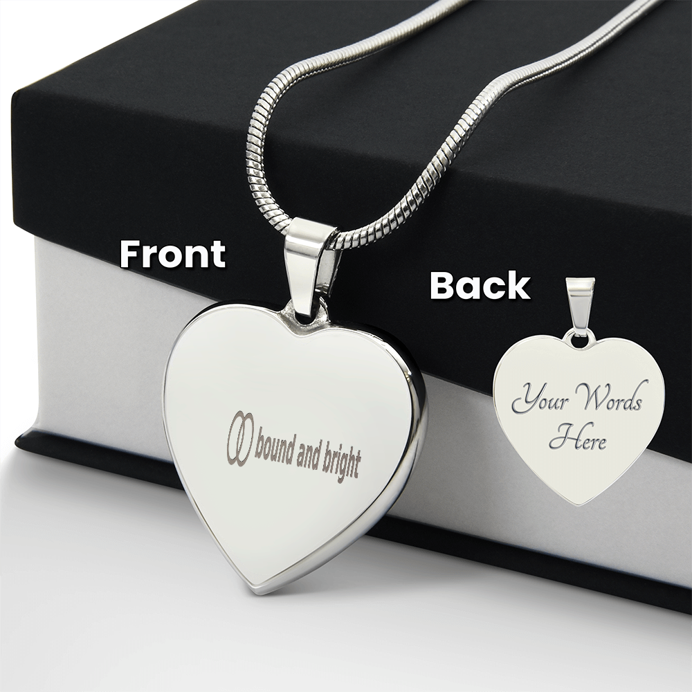 Personalised Engraved Heart Necklace — Bound and Bright Signature Heart, Silver or 18K Gold