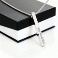 Personalised 4-Sided Bar Necklace — Engraved on Every Side
