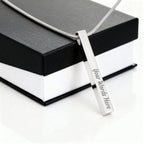 Personalised 4-Sided Bar Necklace — Engraved on Every Side