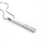 Personalised 4-Sided Bar Necklace — Engraved on Every Side