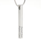 Personalised 4-Sided Bar Necklace — Engraved on Every Side