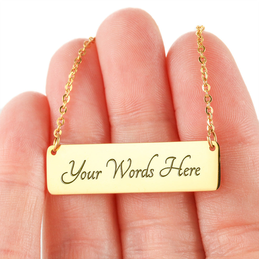Personalised Bar Necklace — Bound and Bright Signature Bar, Silver or 18K Gold