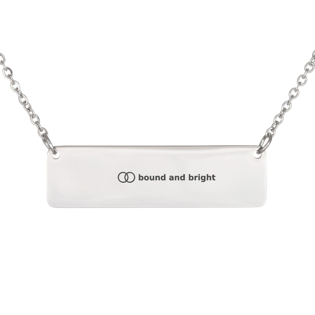 Personalised Bar Necklace — Bound and Bright Signature Bar, Silver or 18K Gold