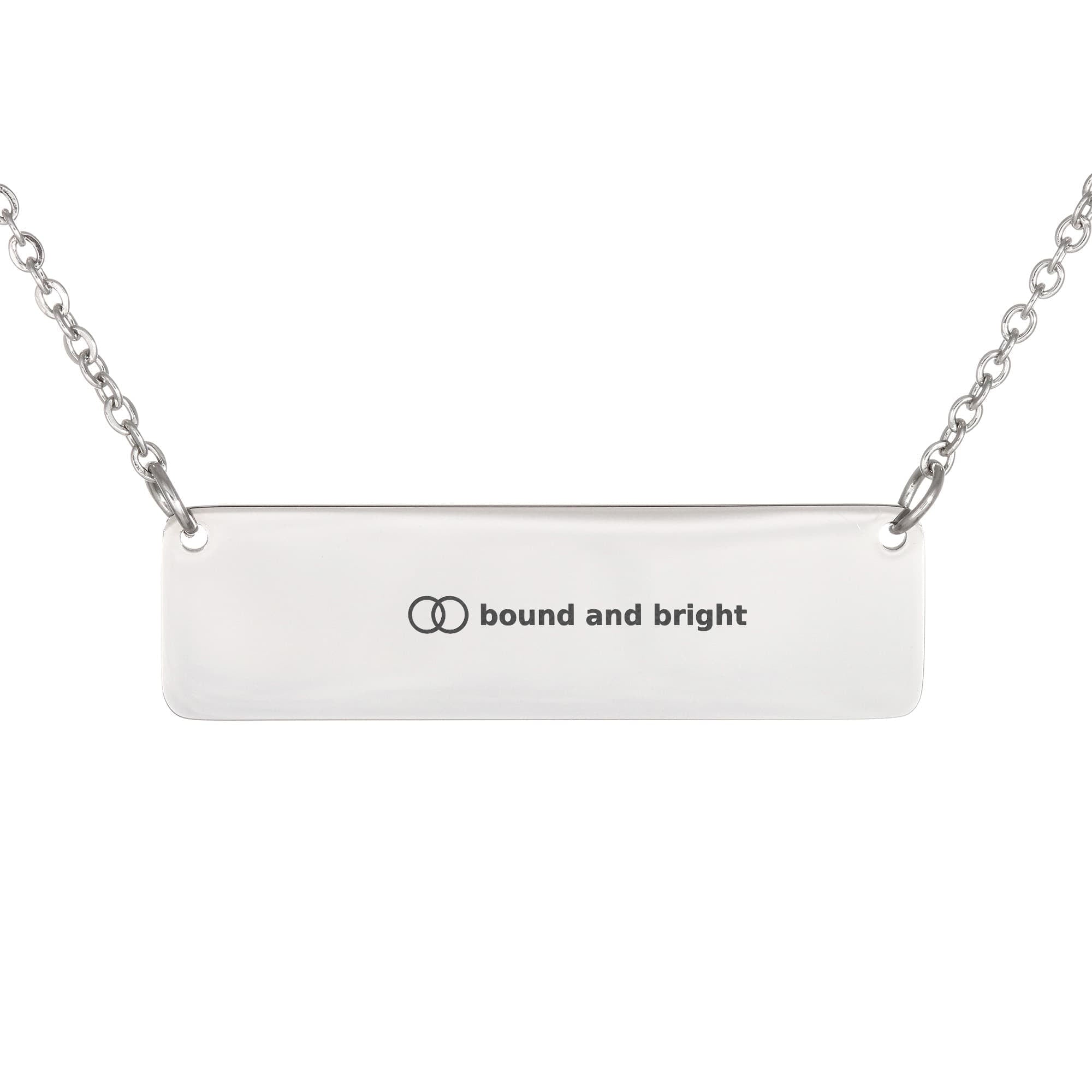 Personalised Bar Necklace — Bound and Bright Signature Bar, Silver or 18K Gold