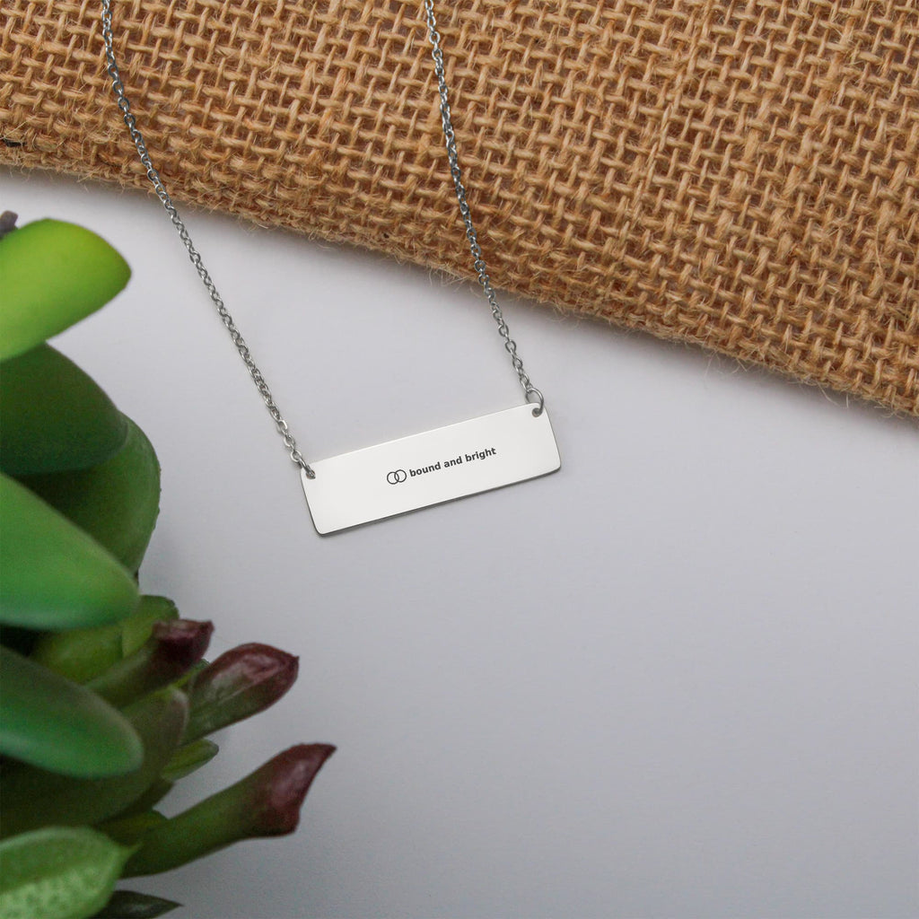 Personalised Bar Necklace — Bound and Bright Signature Bar, Silver or 18K Gold