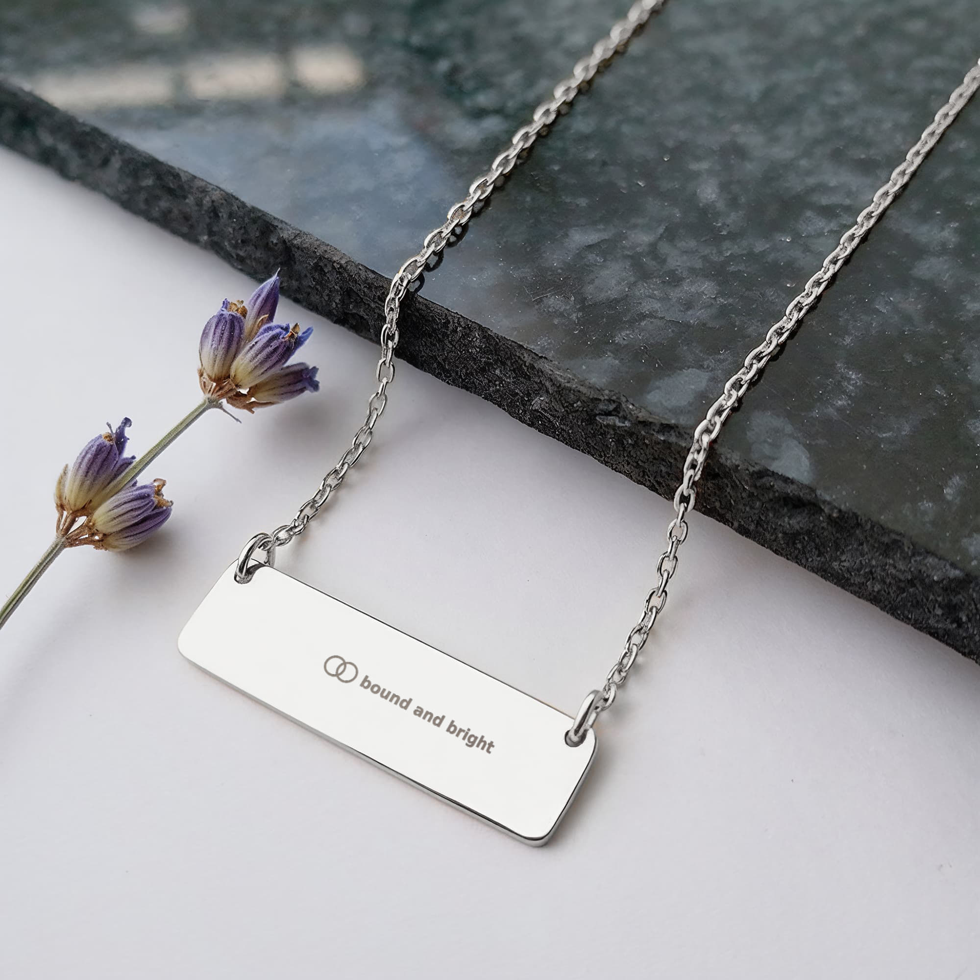 Personalised Bar Necklace — Bound and Bright Signature Bar, Silver or 18K Gold