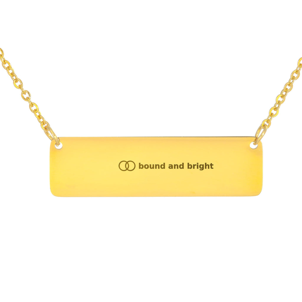 Personalised Bar Necklace — Bound and Bright Signature Bar, Silver or 18K Gold