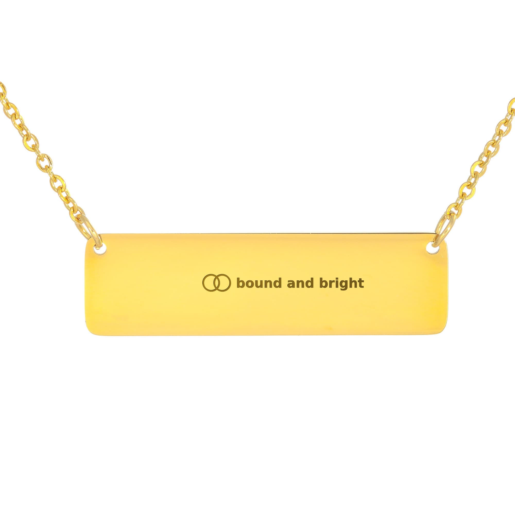 Personalised Bar Necklace — Bound and Bright Signature Bar, Silver or 18K Gold