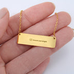 Personalised Bar Necklace — Bound and Bright Signature Bar, Silver or 18K Gold