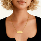 Personalised Bar Necklace — Bound and Bright Signature Bar, Silver or 18K Gold
