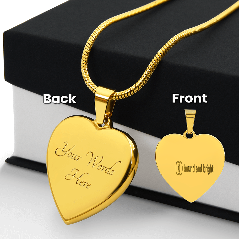 Personalised Engraved Heart Necklace — Bound and Bright Signature Heart, Silver or 18K Gold