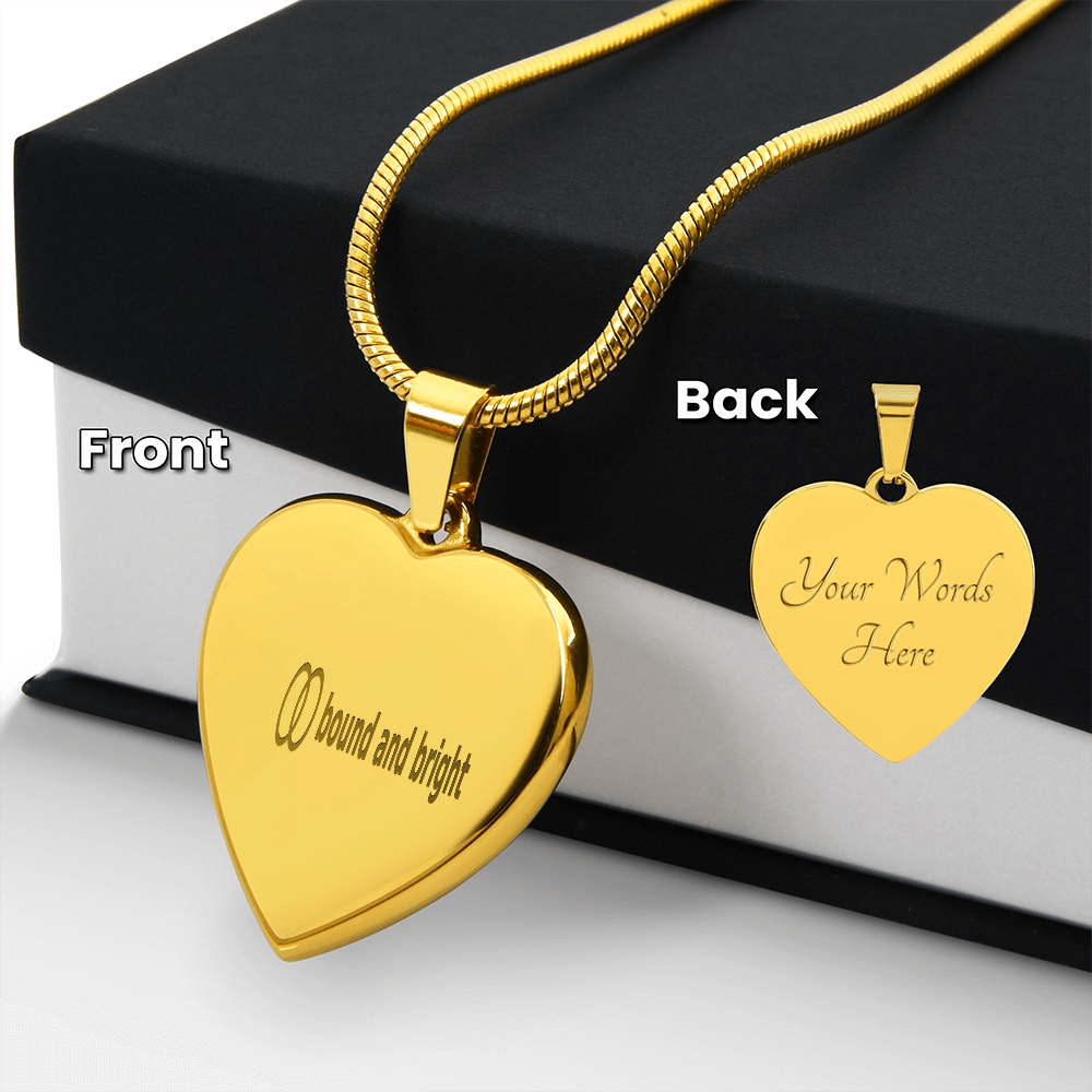 Personalised Engraved Heart Necklace — Bound and Bright Signature Heart, Silver or 18K Gold