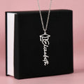 Personalised Graduation Cap Name Necklace — Custom Vertical Nameplate, Silver or 18K Gold